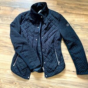 Calvin Klein Quilted Black Jacket Womens XS Zip Snap Front Lightweight Coat